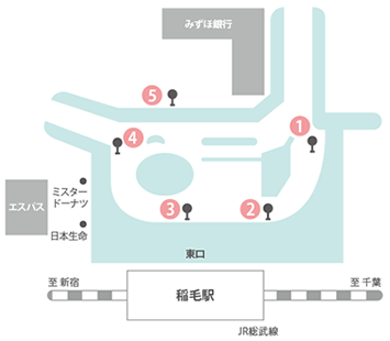 JR総武線稲毛駅下車（快速・各駅）